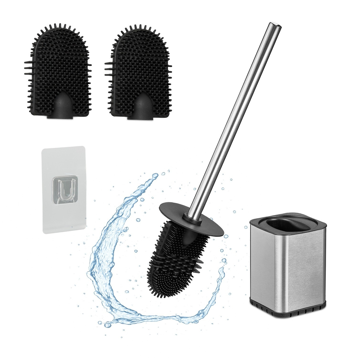Brosse WC plate avec support mural