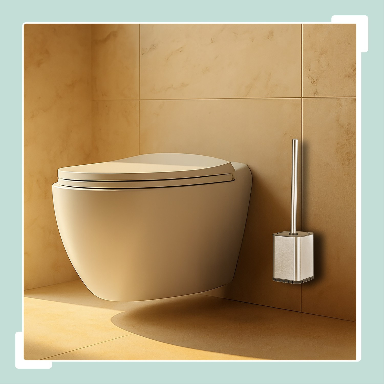 Brosse WC plate avec support mural