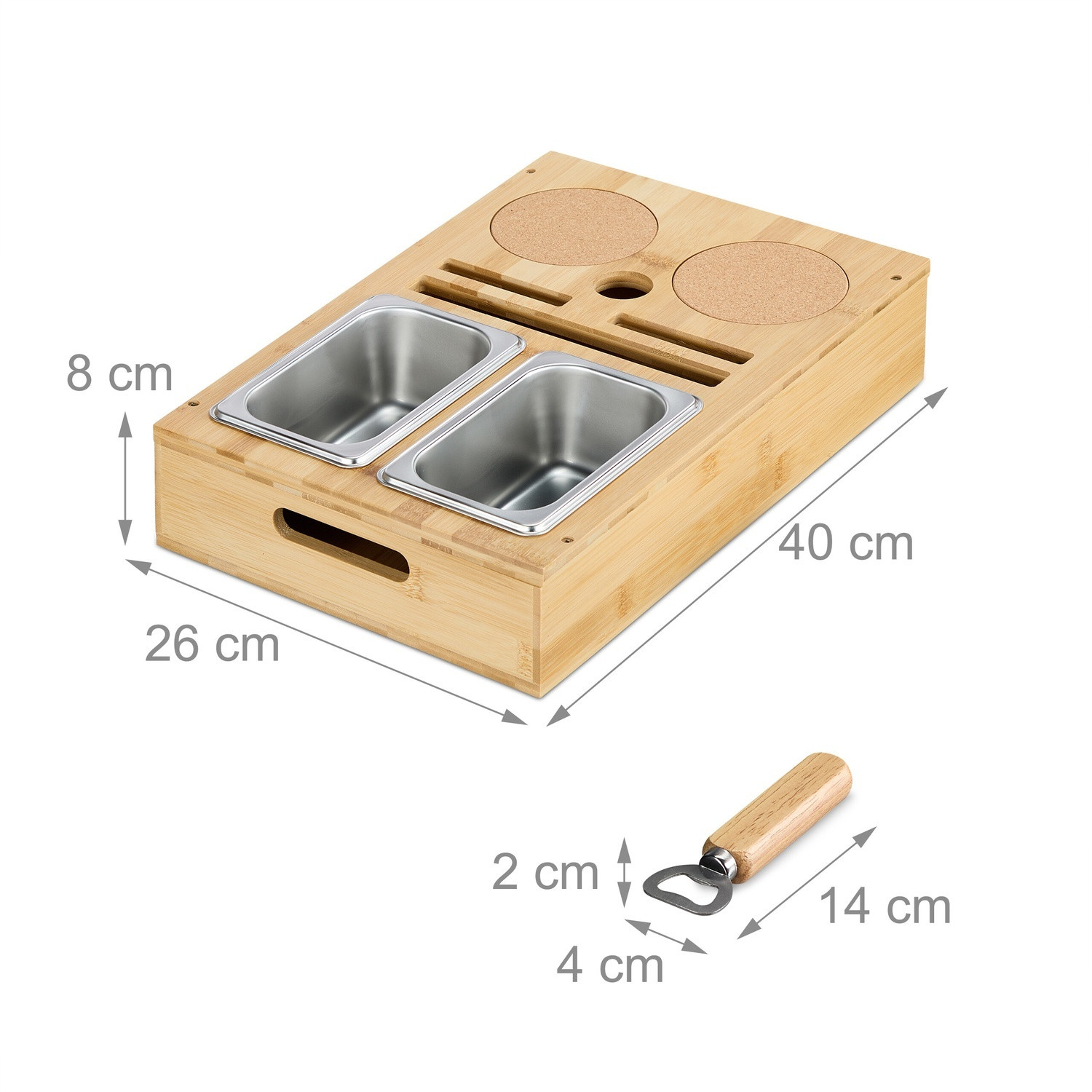 Bandeja para lanches de sofá com porta-copos e suporte para celular