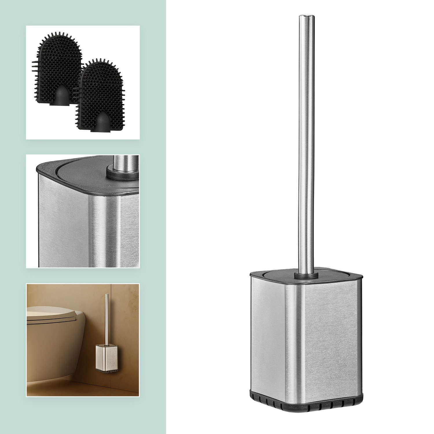Brosse WC plate avec support mural