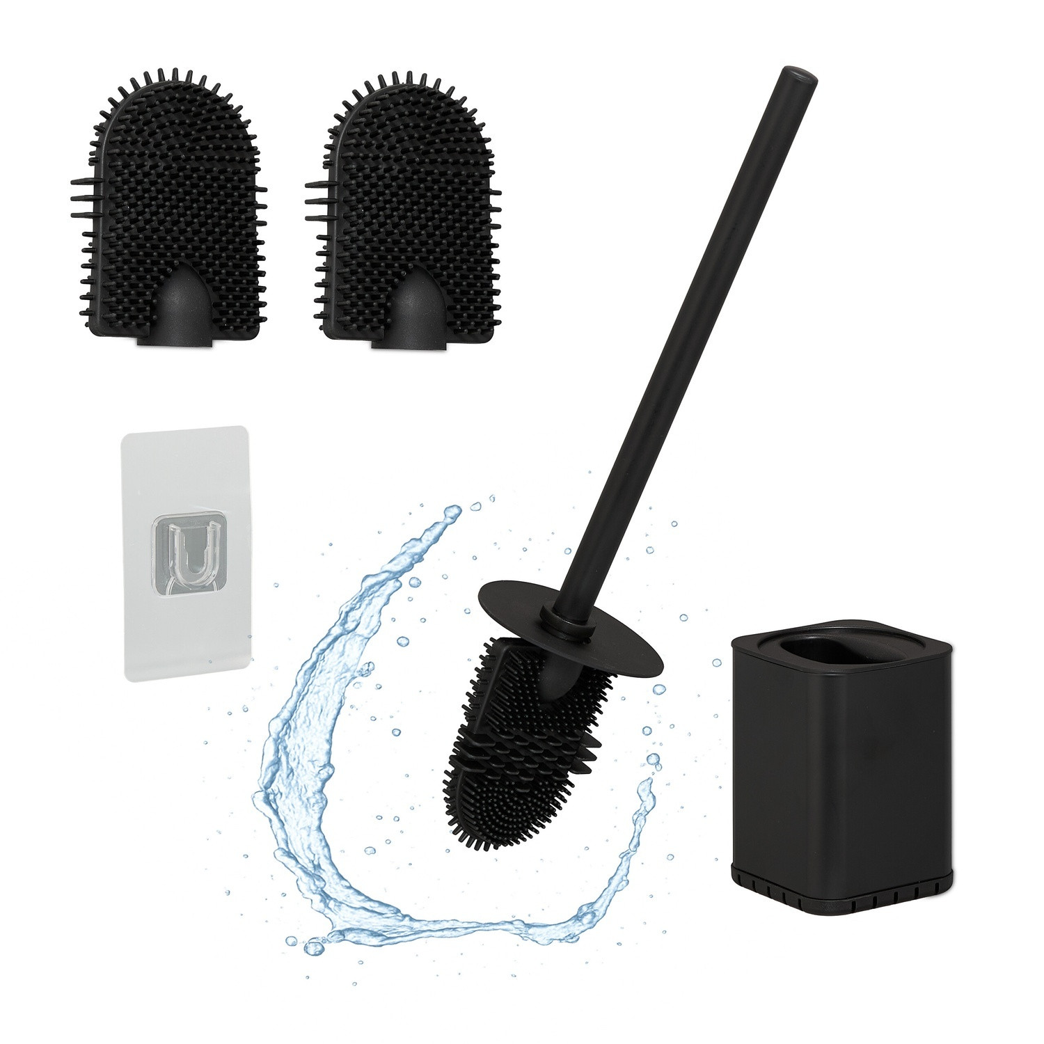 Brosse WC plate avec support mural