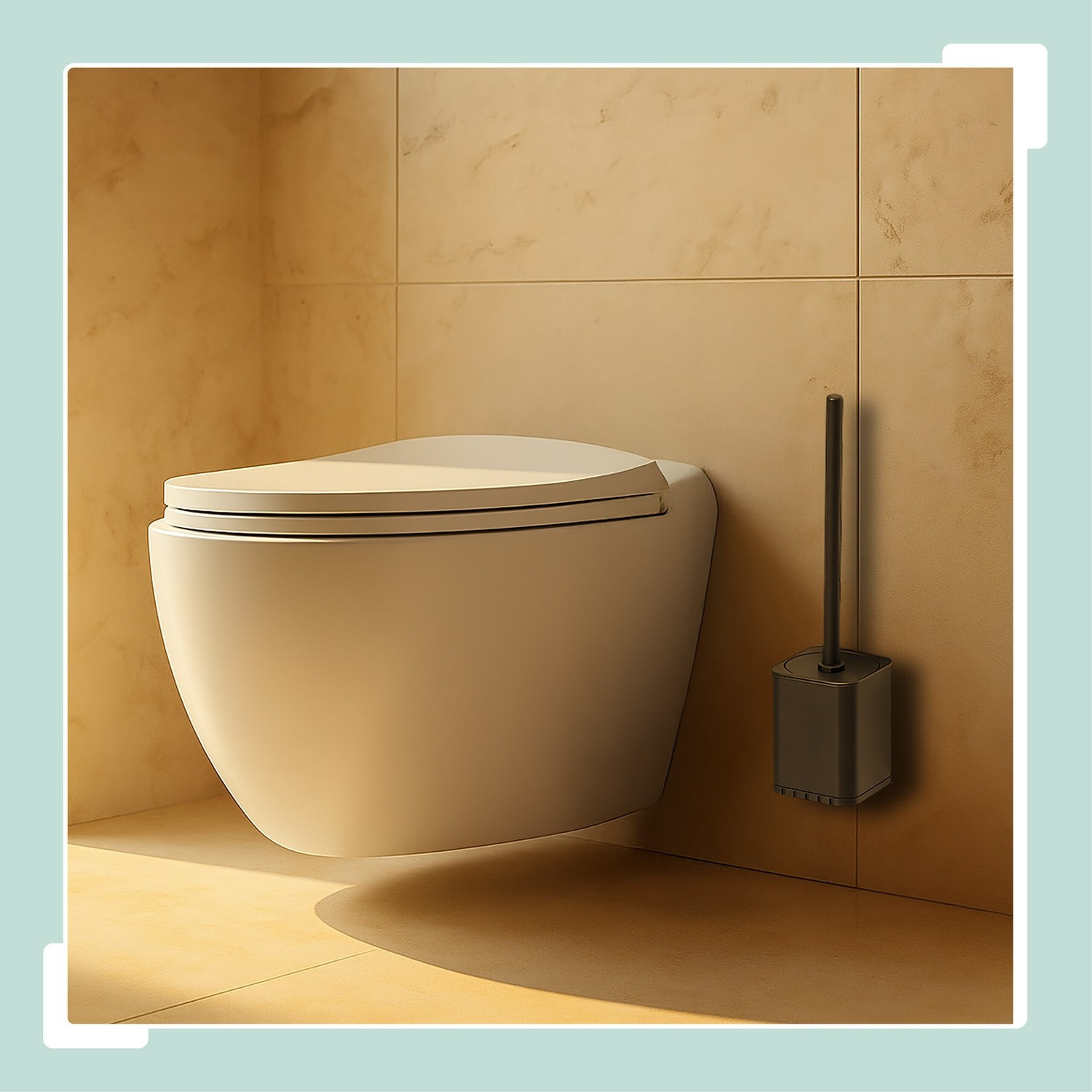 Brosse WC plate avec support mural