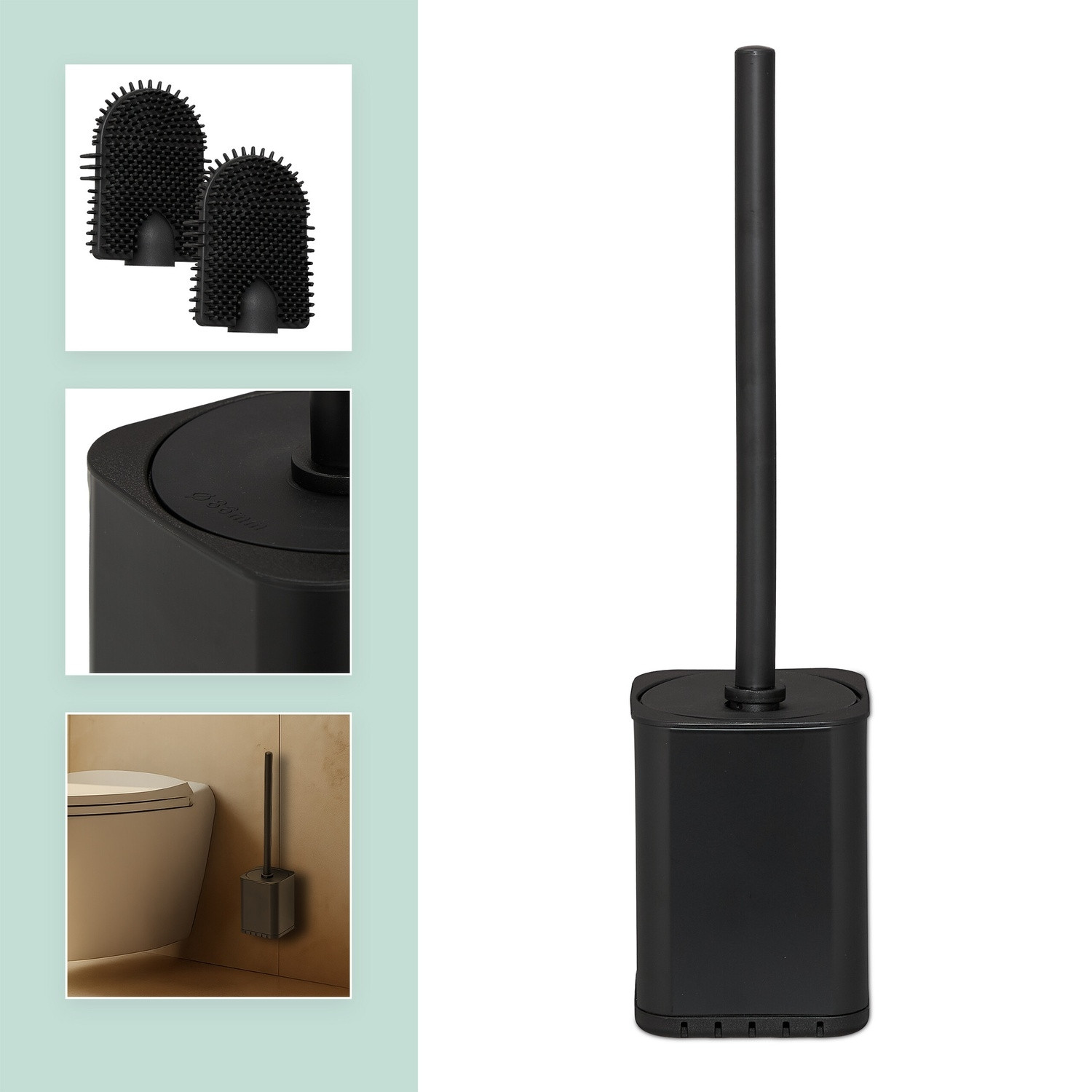 Brosse WC plate avec support mural