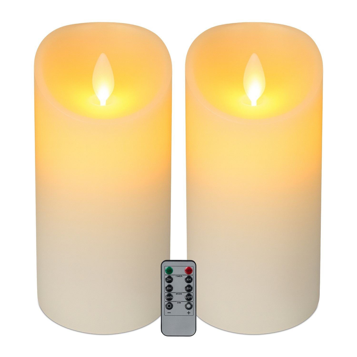 Candele a LED con timer e telecomando, set da 2