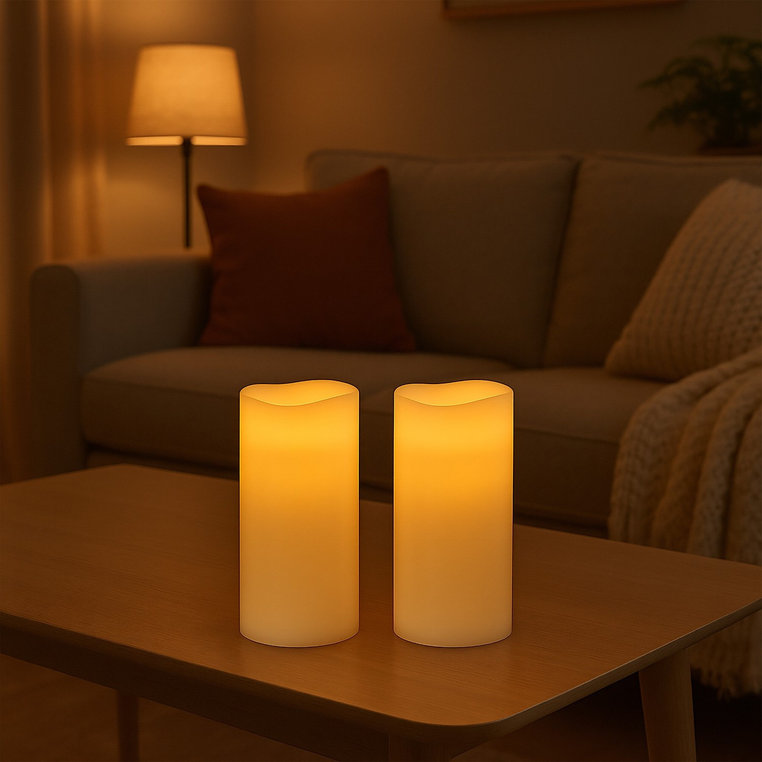 Candele a LED con timer e telecomando, set da 2
