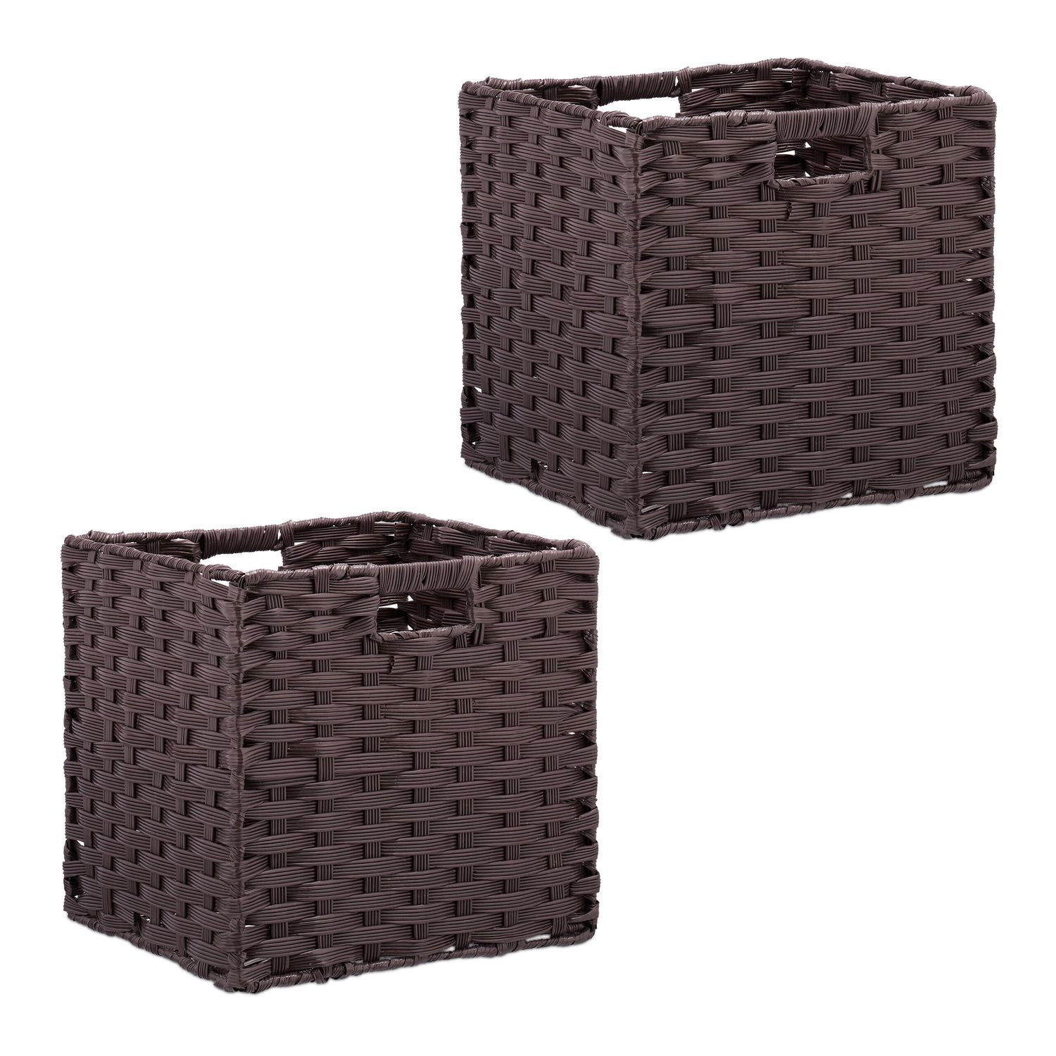 Storage Baskets Set of 2 – Durable Plastic Organisers