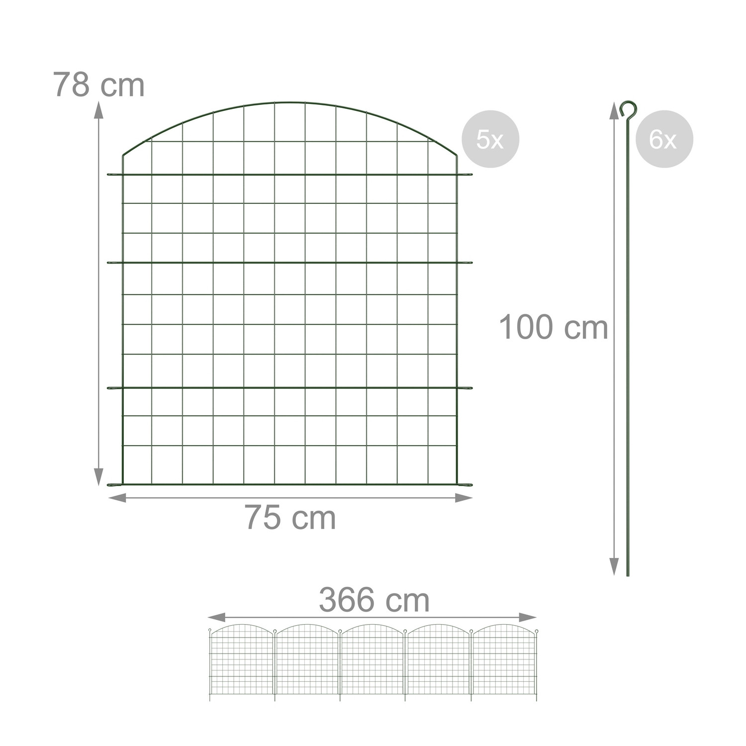 Metall-Gartenzaun mit dekorativem Bogen