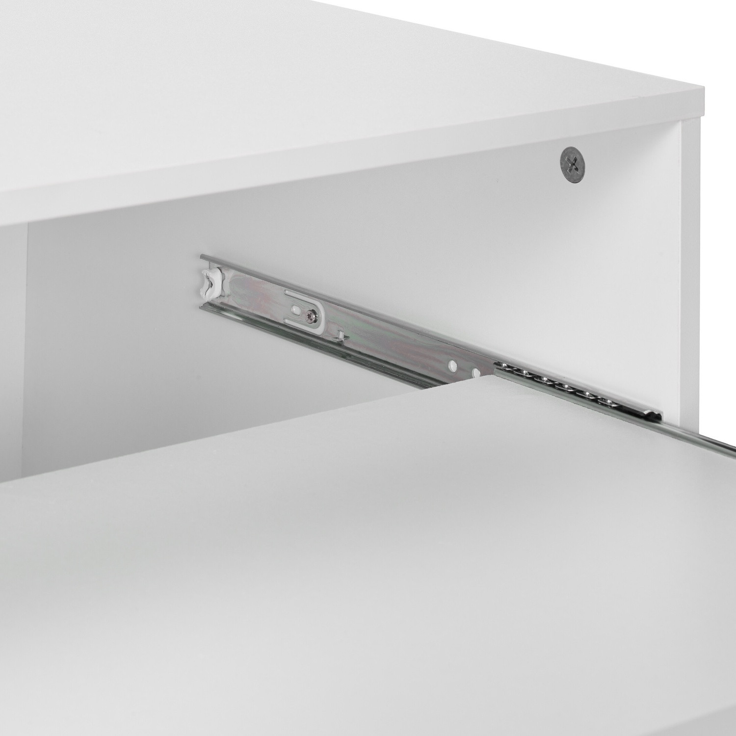 Mobile Office Stand with Keyboard Drawer, White