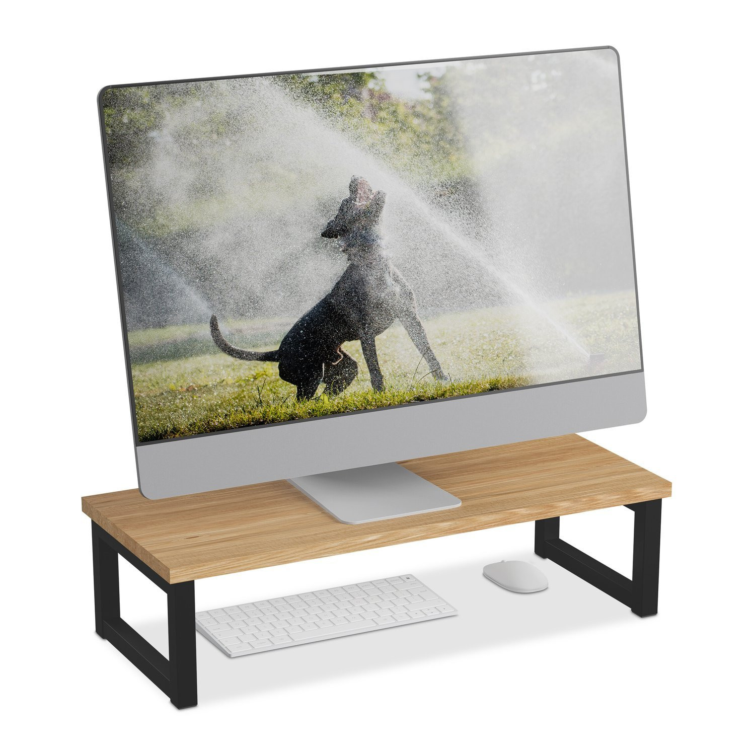 Monitorständer mit Ablage – Industriedesign