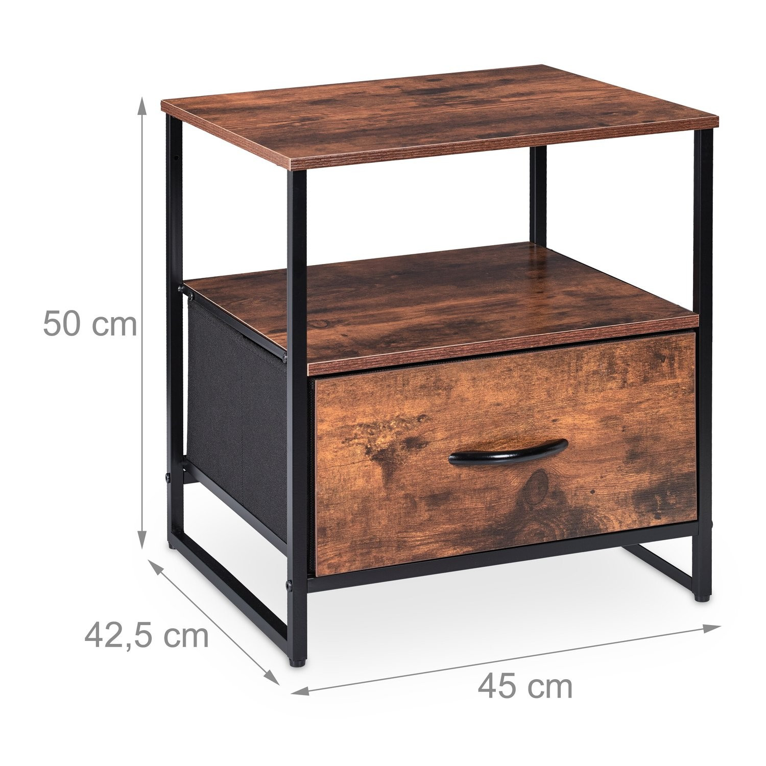 Set comodini industriali - Legno rustico e metallo, 2 pezzi