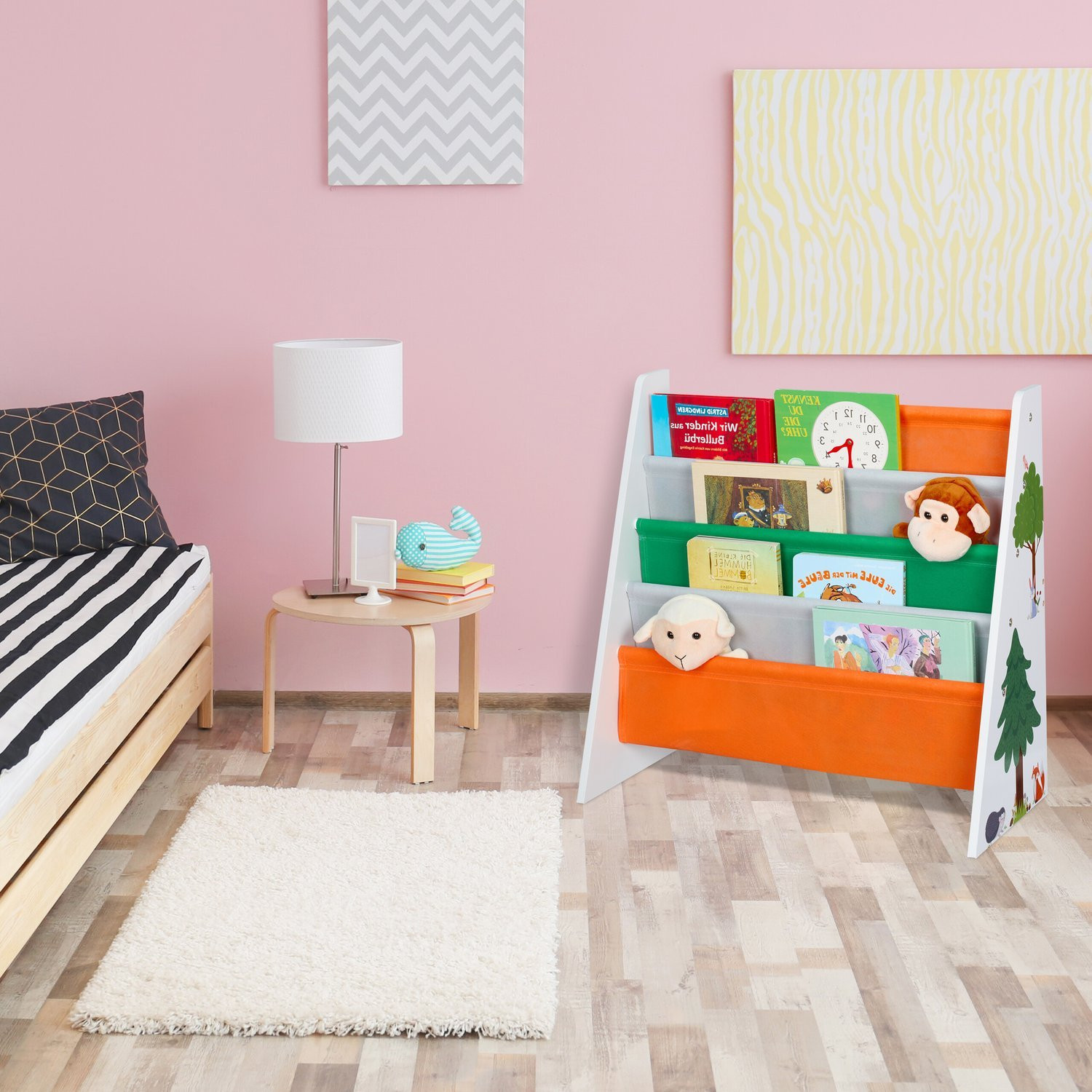 Kinderbücherregal mit Waldtier-Design