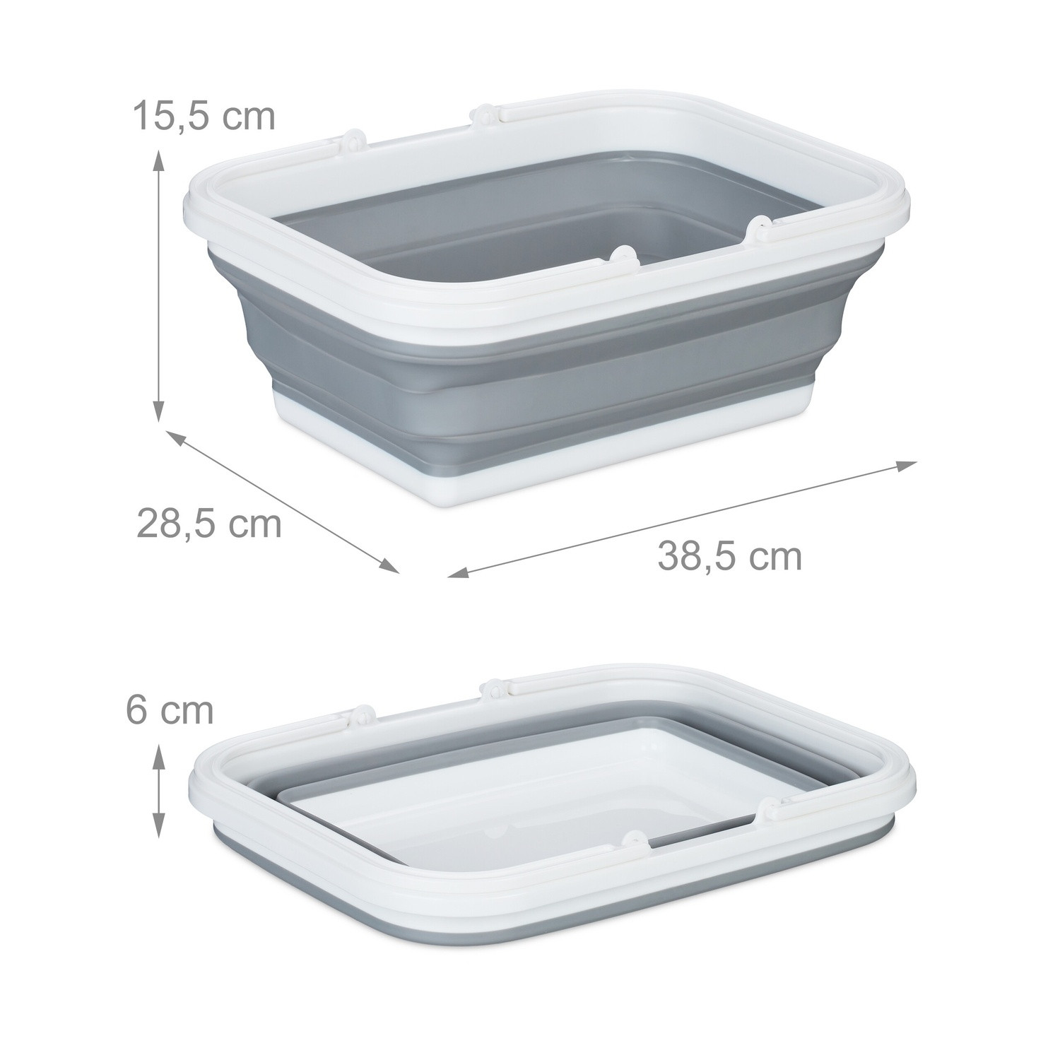 Cesta plegable con asa: impermeable y compacta