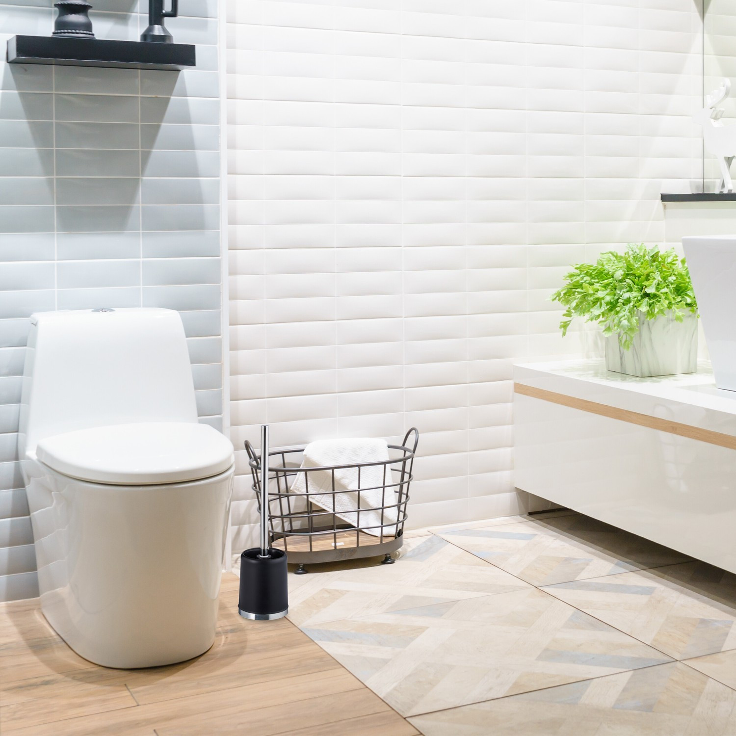 Toilettenbürstengarnitur mit Halter, 3er-Pack