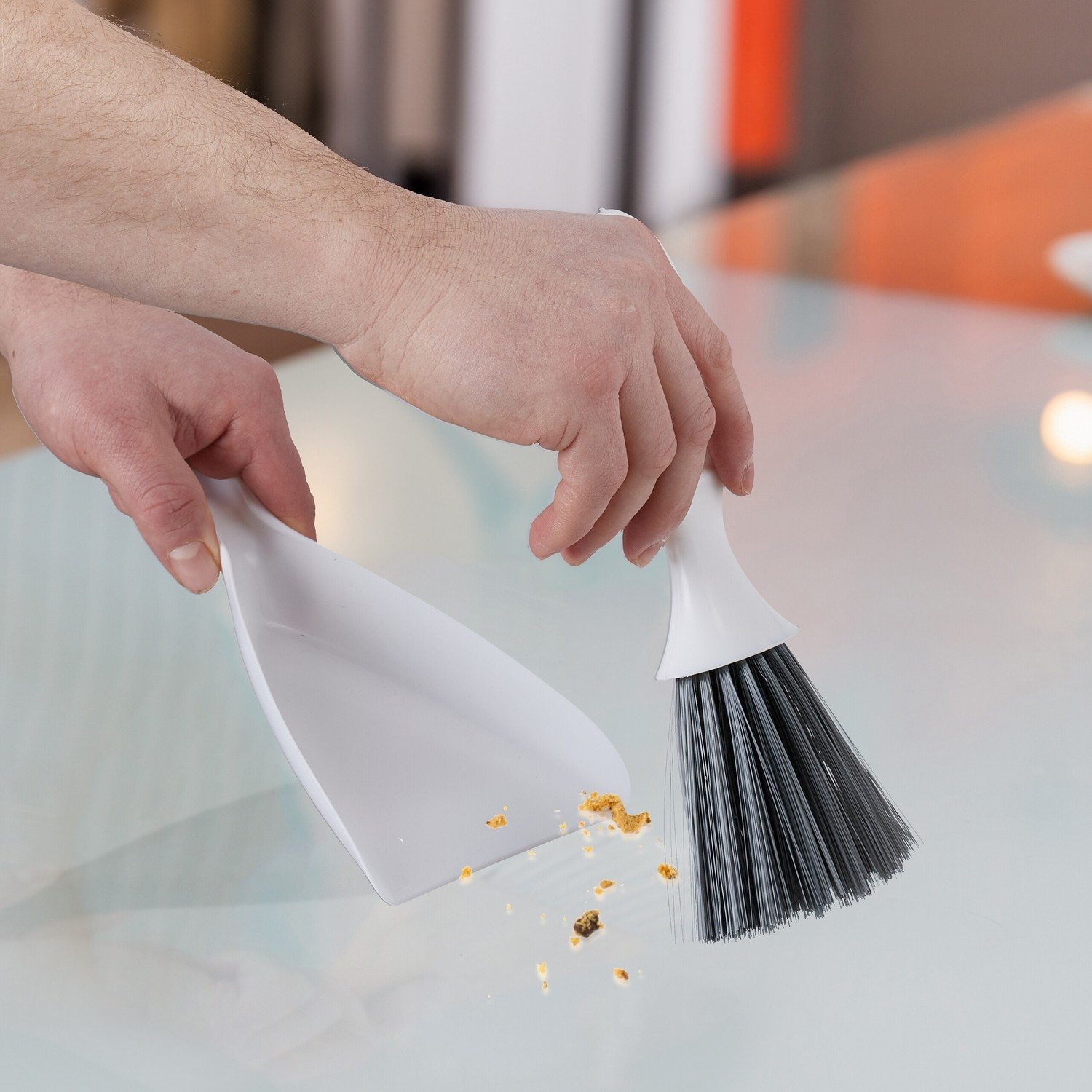 Mini stoffer en blik set, 4-pack, compact ontwerp