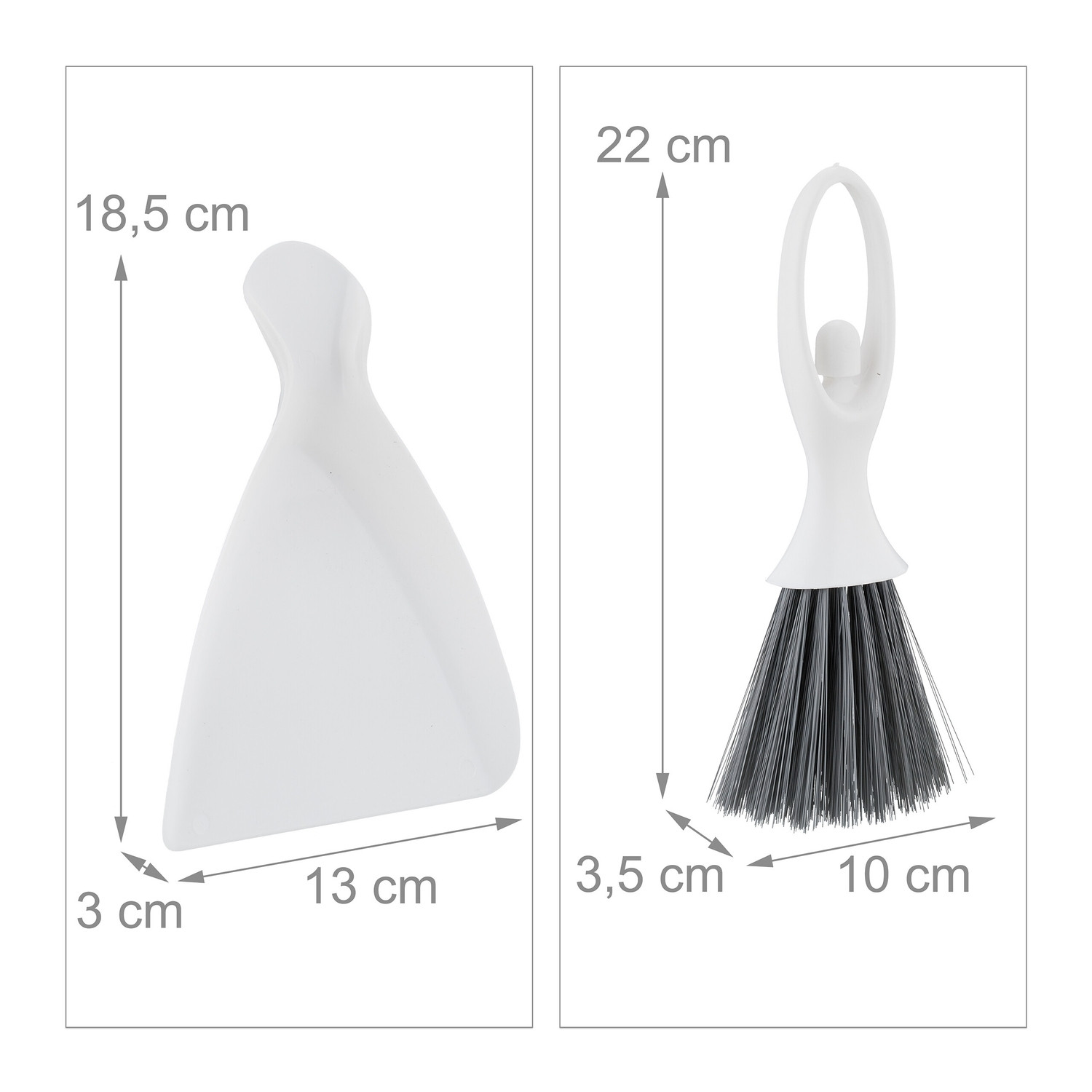 Mini stoffer en blik set, 4-pack, compact ontwerp