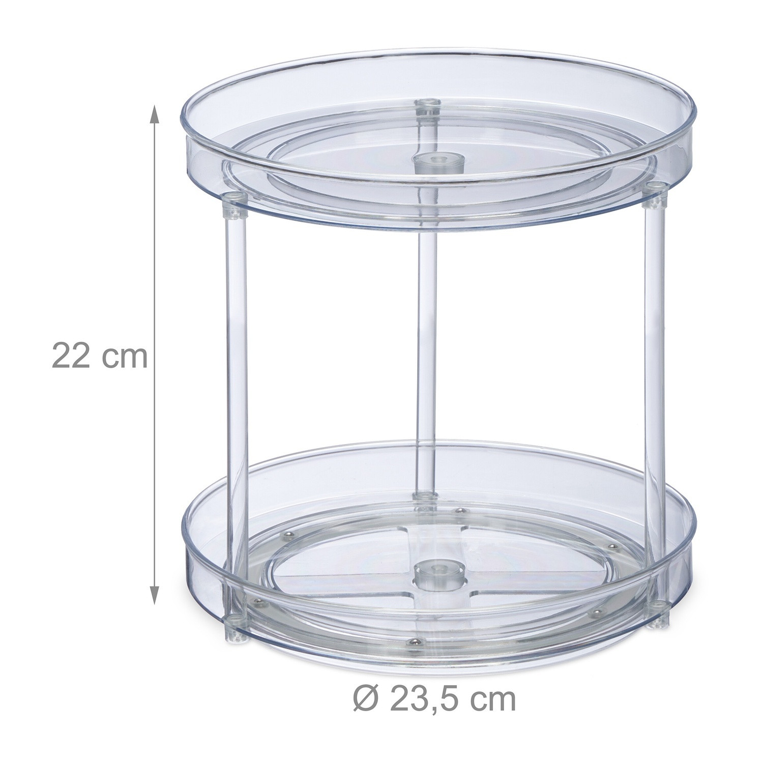 Two-Tier Plastic Turntable Organizer, Ø 23.5cm