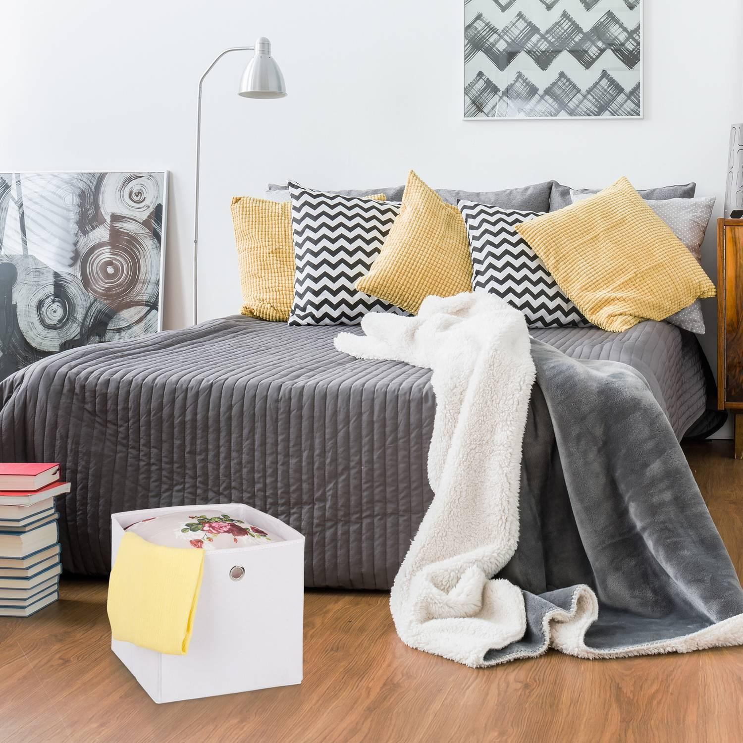 Faltbare Regalkörbe, 4er-Set – Stoff-Organizer
