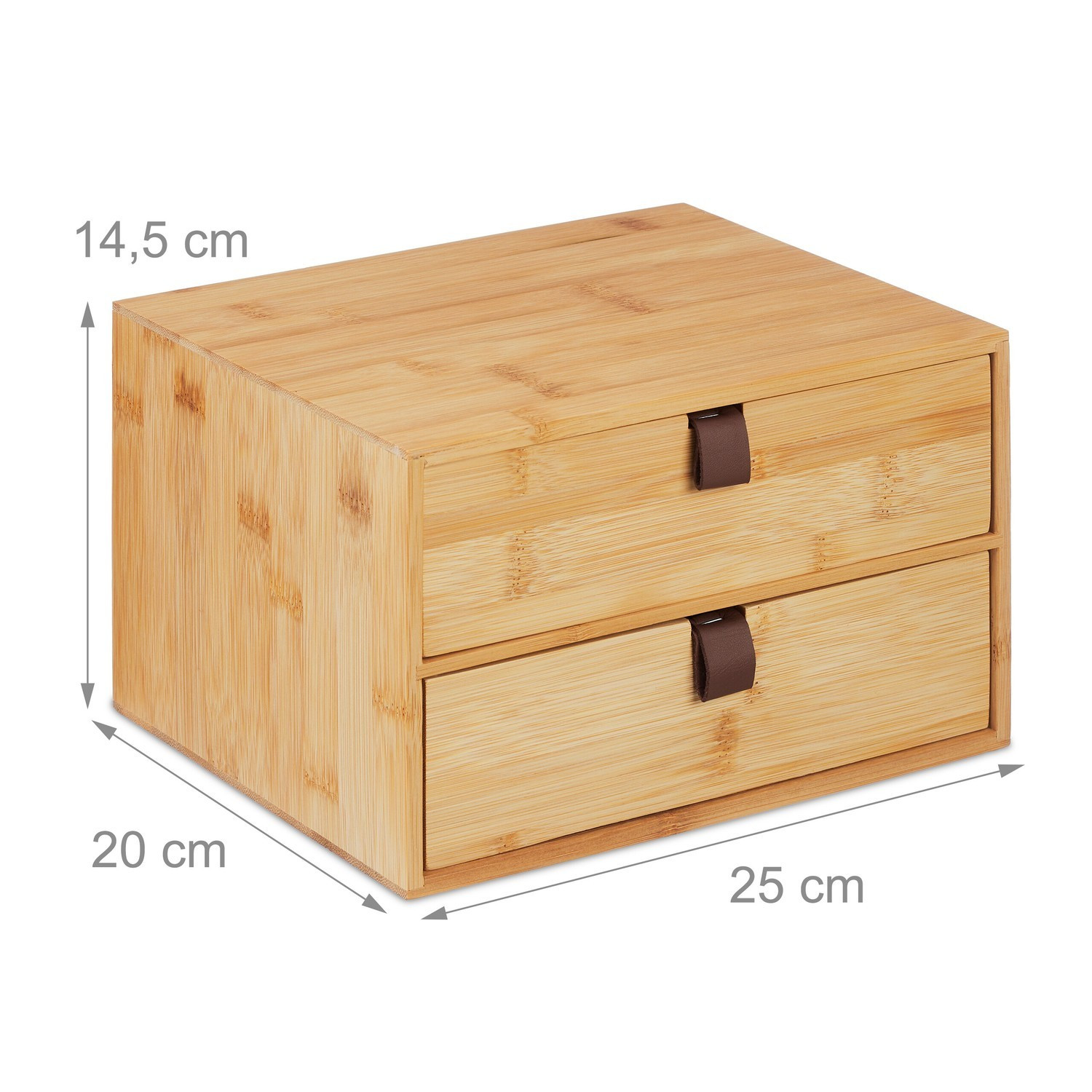 Bureau organizer, bamboe, 2 lades