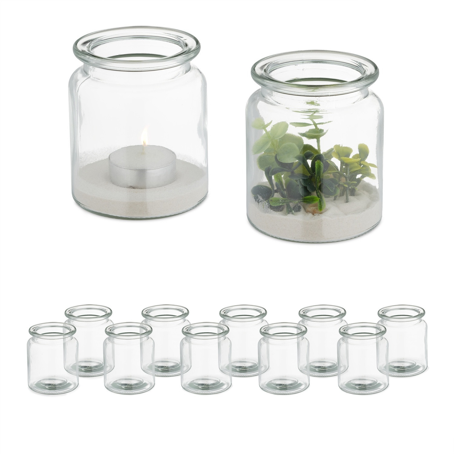 Einfache Teelichthalter, 12er-Set