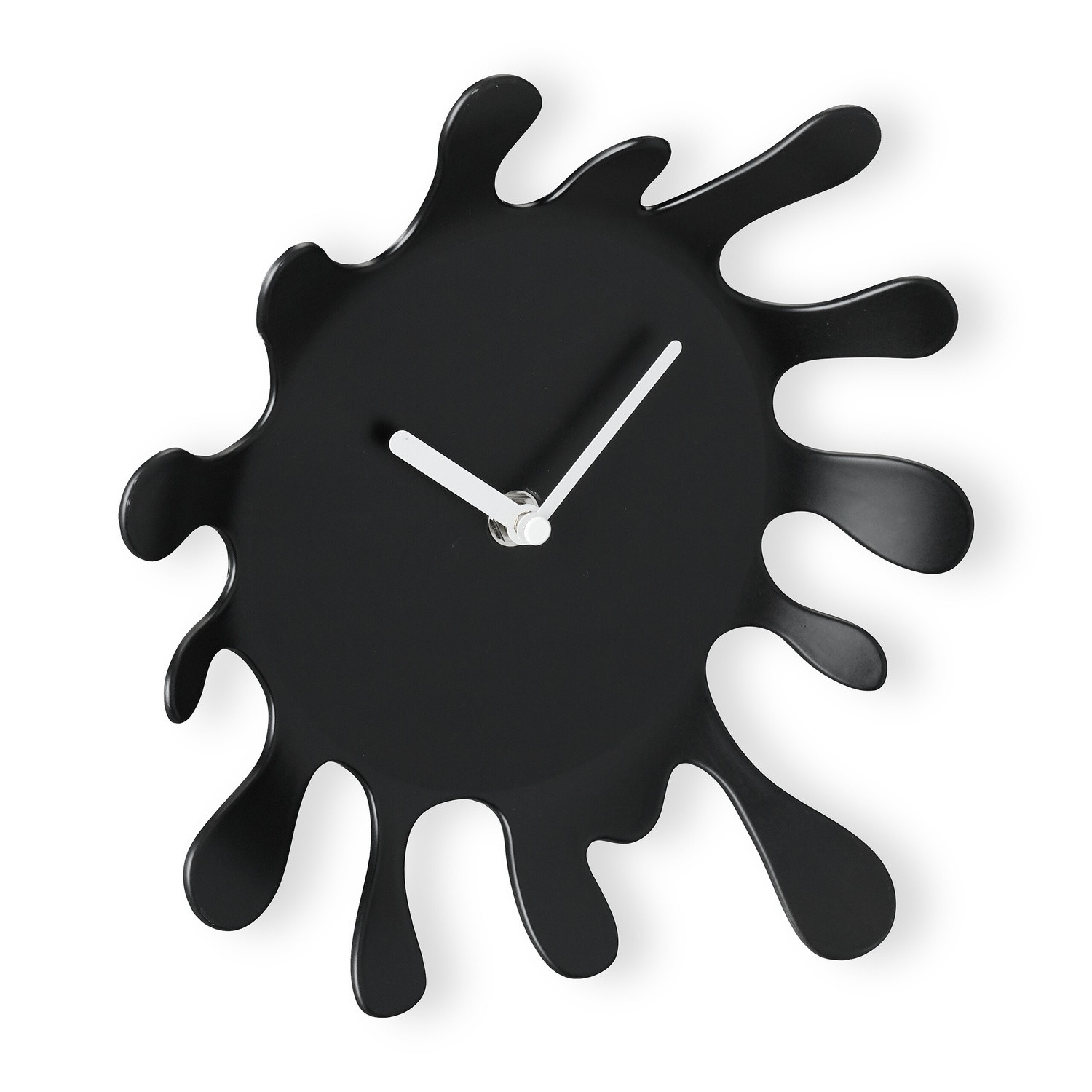Black Wall Clock, Unique Splash Shape Design