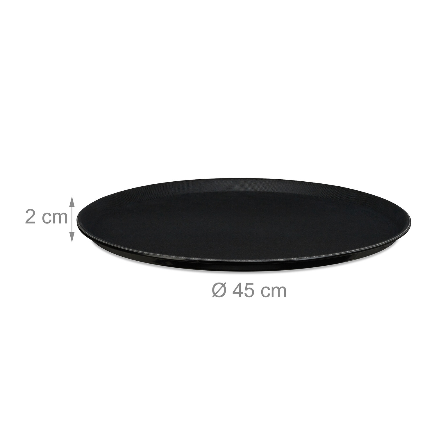 Große schwarze Serviertabletts, 2er-Set – Ø45cm