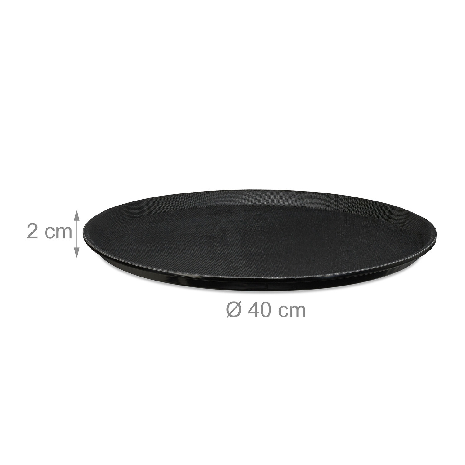 Große schwarze Serviertabletts, 2er-Set, Ø40cm