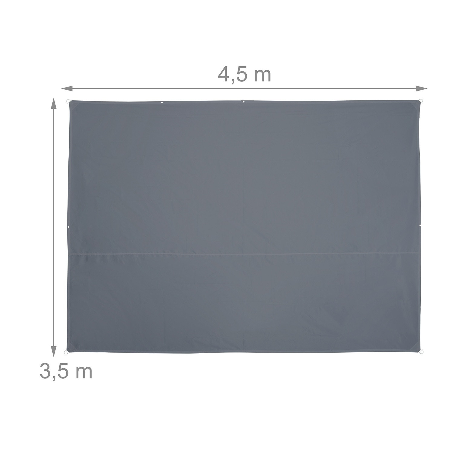 Rectangular Grey Shade Sail, UV Protection, Water-Repellent