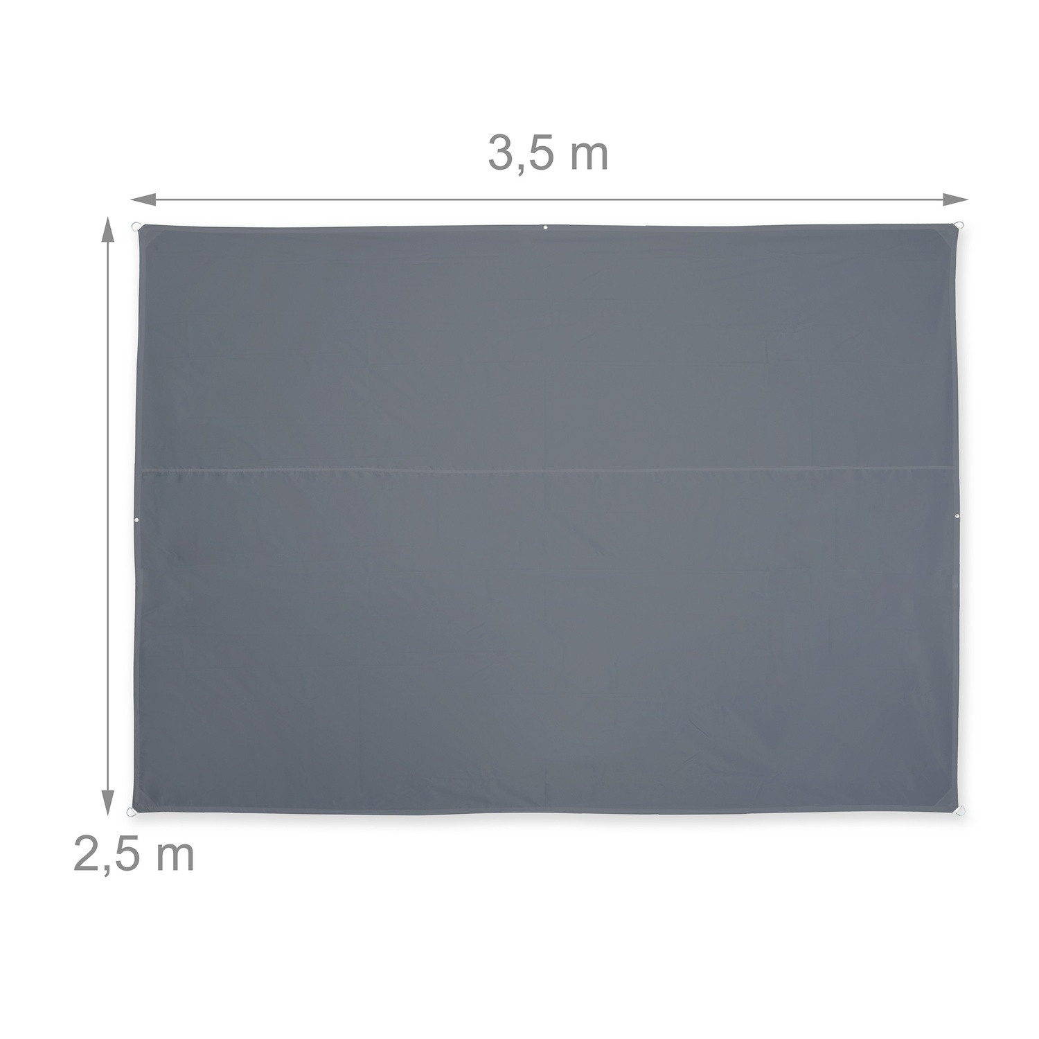 Rectangular Grey Shade Sail, UV Protection, Water-Repellent