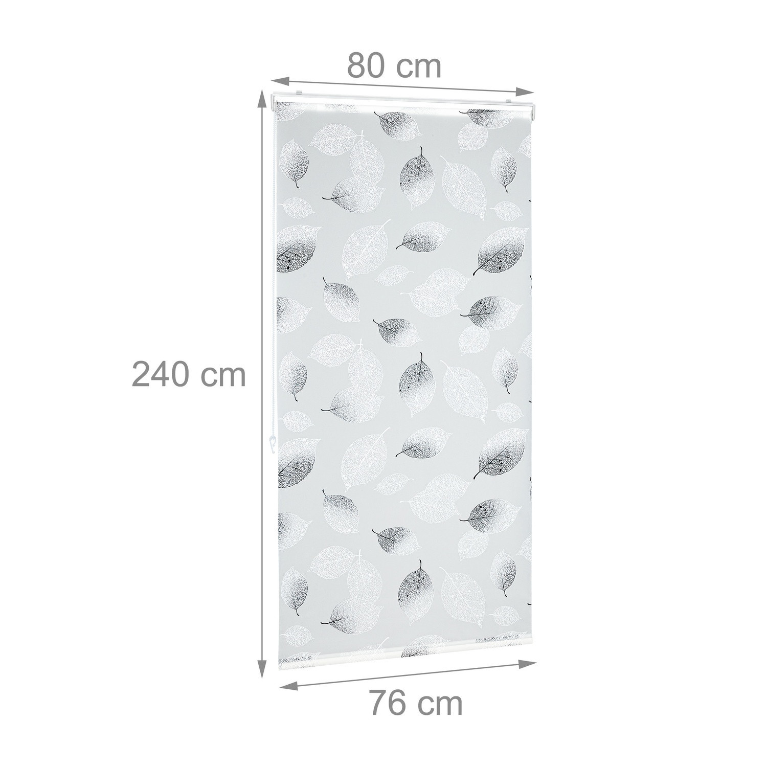 Water-Repellent Leaf Pattern Roller Blind for Bathroom