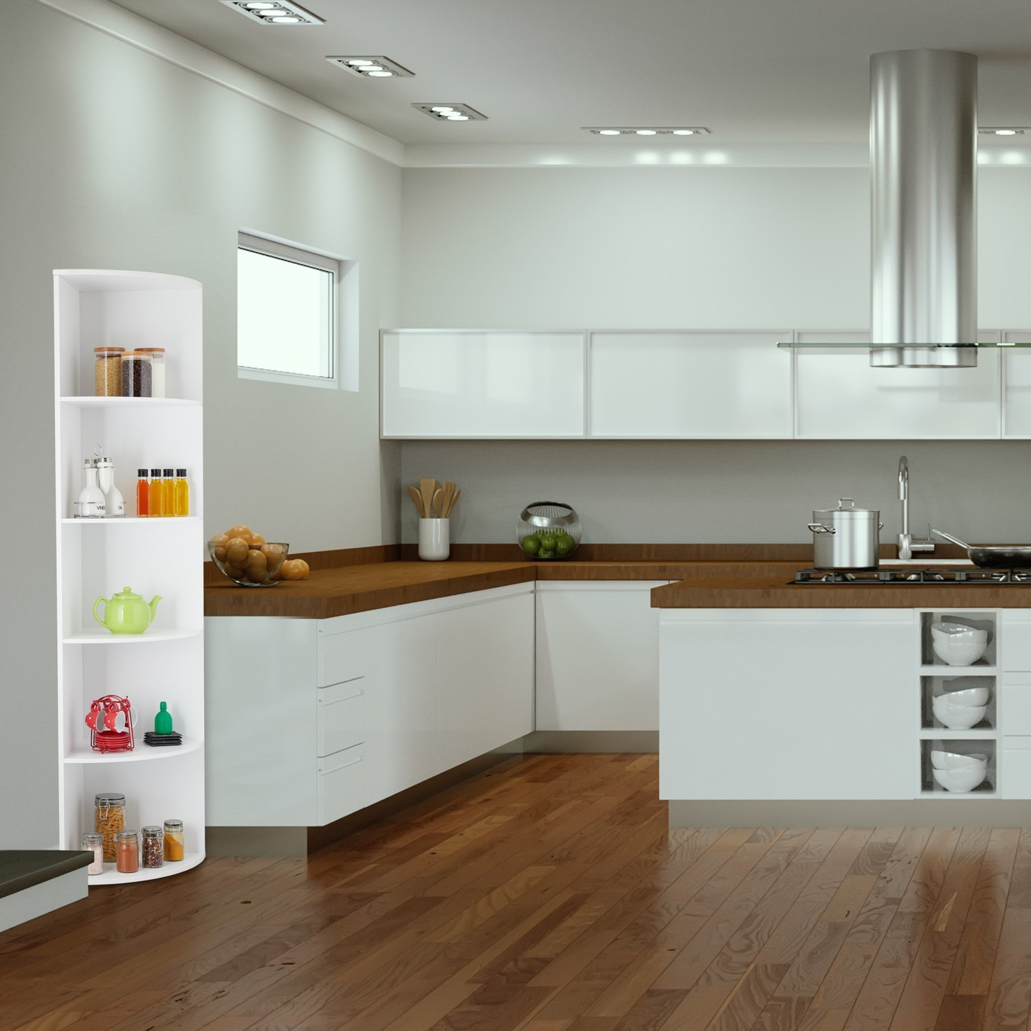 Corner Bookcase with 5 Shelves – Space-Saving Storage