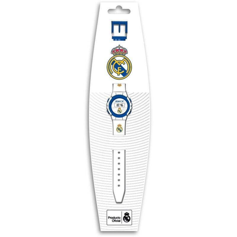 Relógio digital com visor LED e resistência à água.