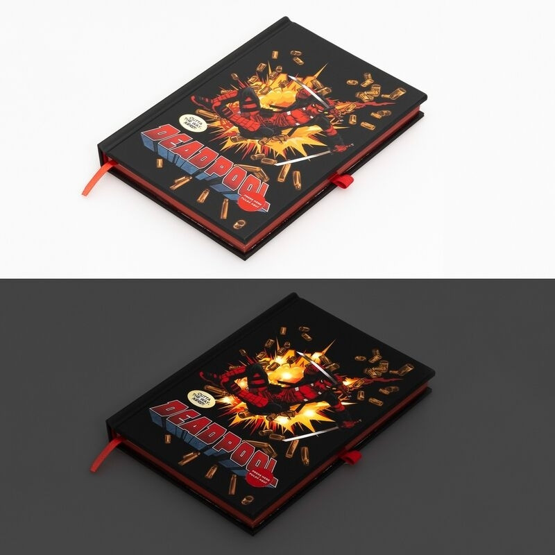 Caderno Deadpool A5 Premium com Capa Iluminada e LED