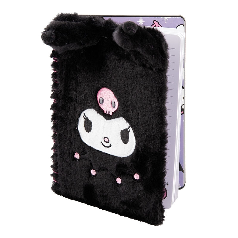 A5 Fluffy Notebook with Hello Kitty Kuromi Design