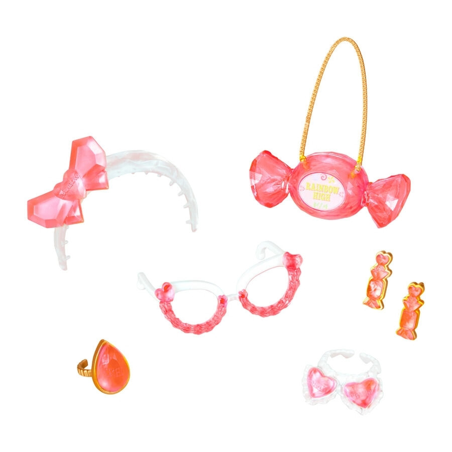 Boneca Bella da Rainbow High com roupa de moda de cristal