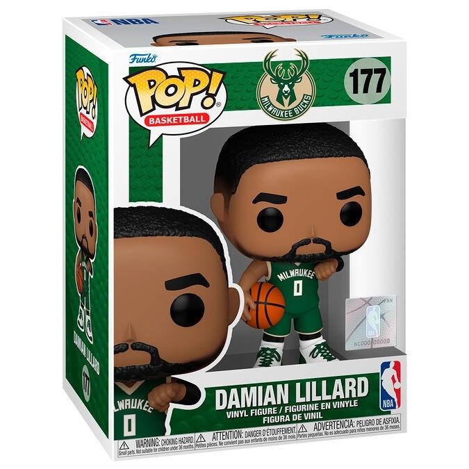 Boneco colecionável Pop! de Damian Lillard, do Milwaukee Bucks da N...