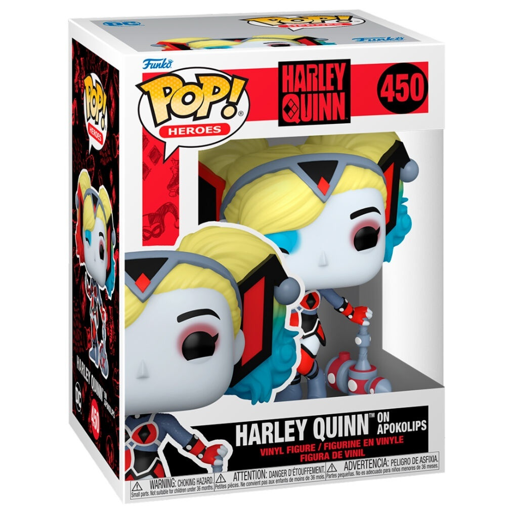 Boneco colecionável Harley Quinn Apokolips POP, 10 cm (4 polegadas)