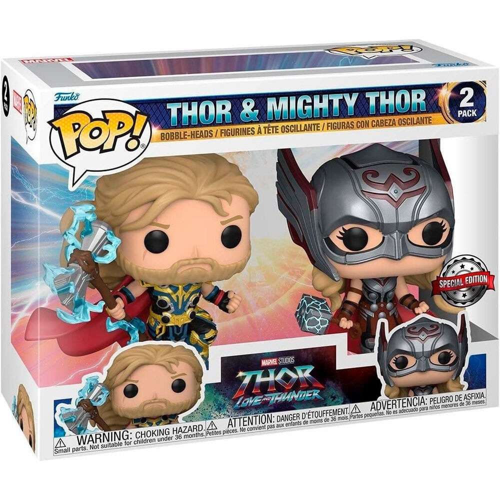 Marvel Thor Amor e Trovão POP Pack: Figuras do Thor e do Poderoso Thor