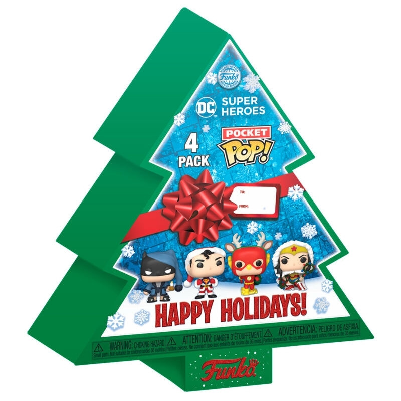 DC Comics Pocket POP Pack: 4 Holiday Figures Set