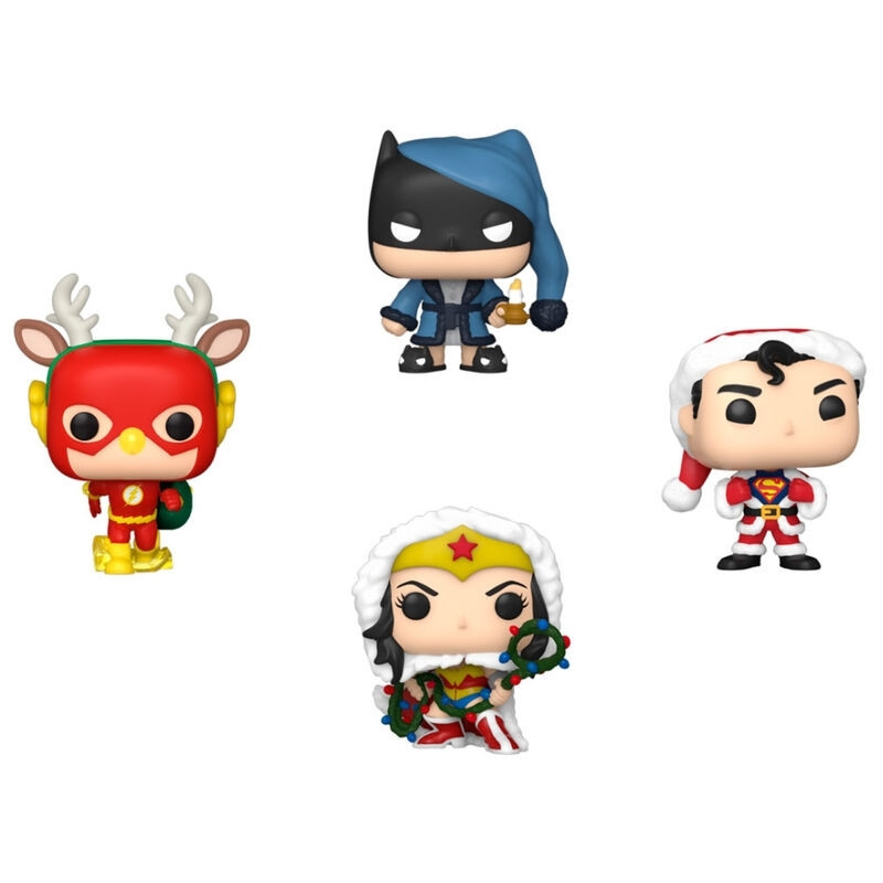 DC Comics Pocket POP Pack: 4 Holiday Figures Set