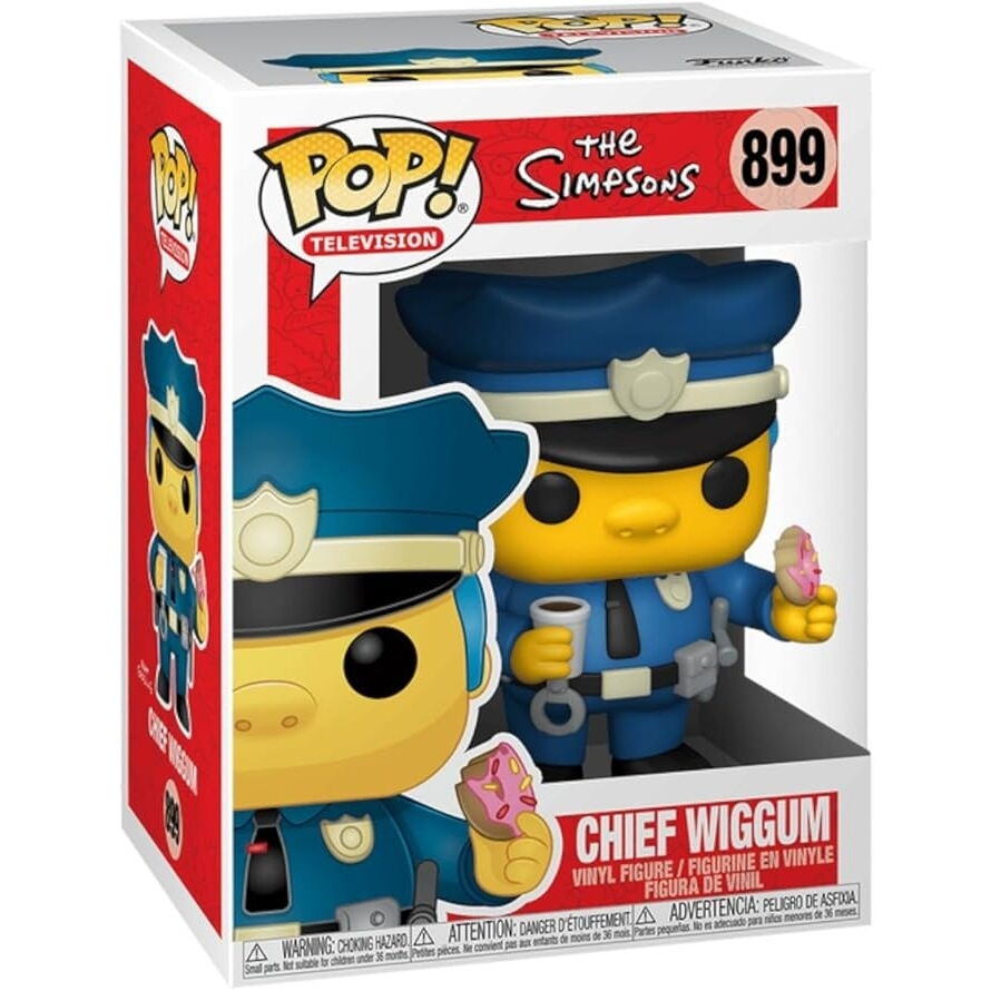 Boneco colecionável de vinil do Chefe Wiggum, modelo POP!, 9,5 cm (...