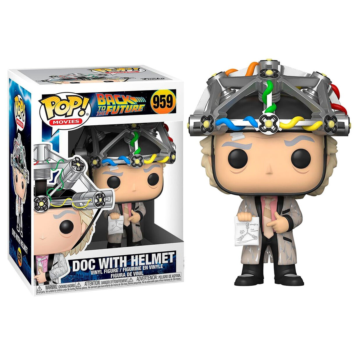 Figura colecionável do Doc de De Volta para o Futuro com capacete, ...