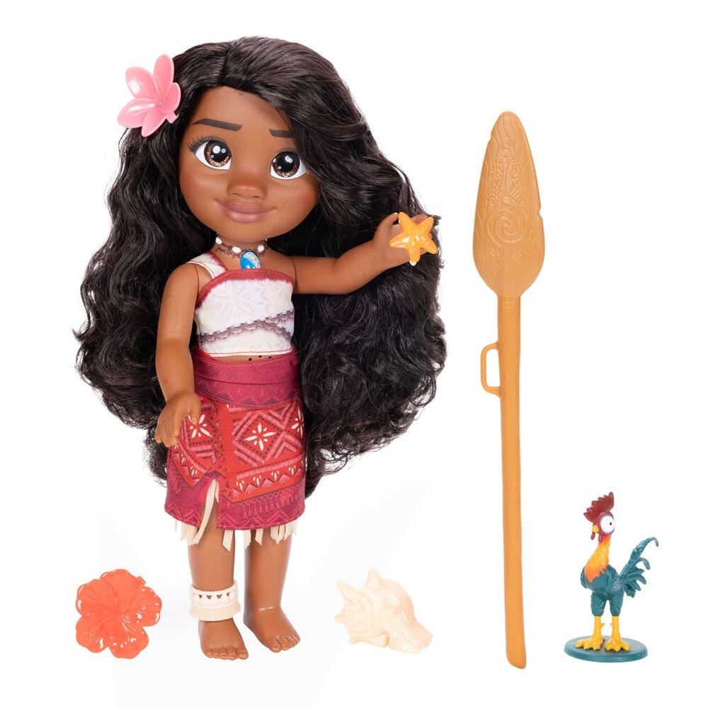 Boneca Moana de 38 cm com sons, música e voz.