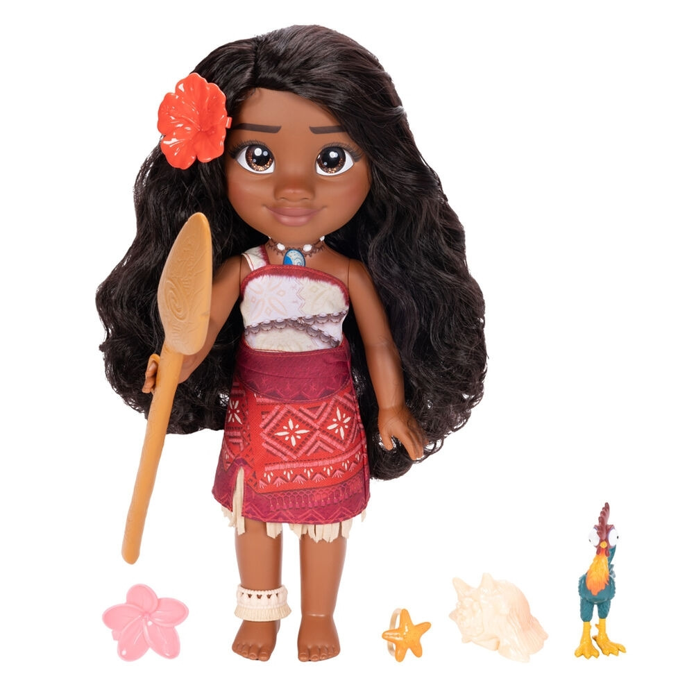 Boneca Moana de 38 cm com sons, música e voz.