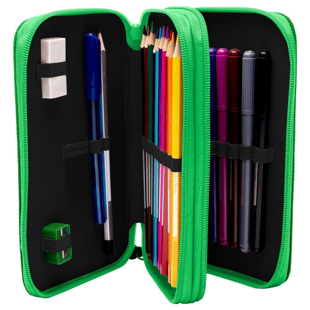 Minecraft Double Pencil Case, Durable Material, Zipper Closure