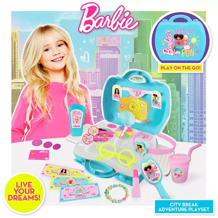 Barbie Accessory Case with Storage Compartments and Handle
