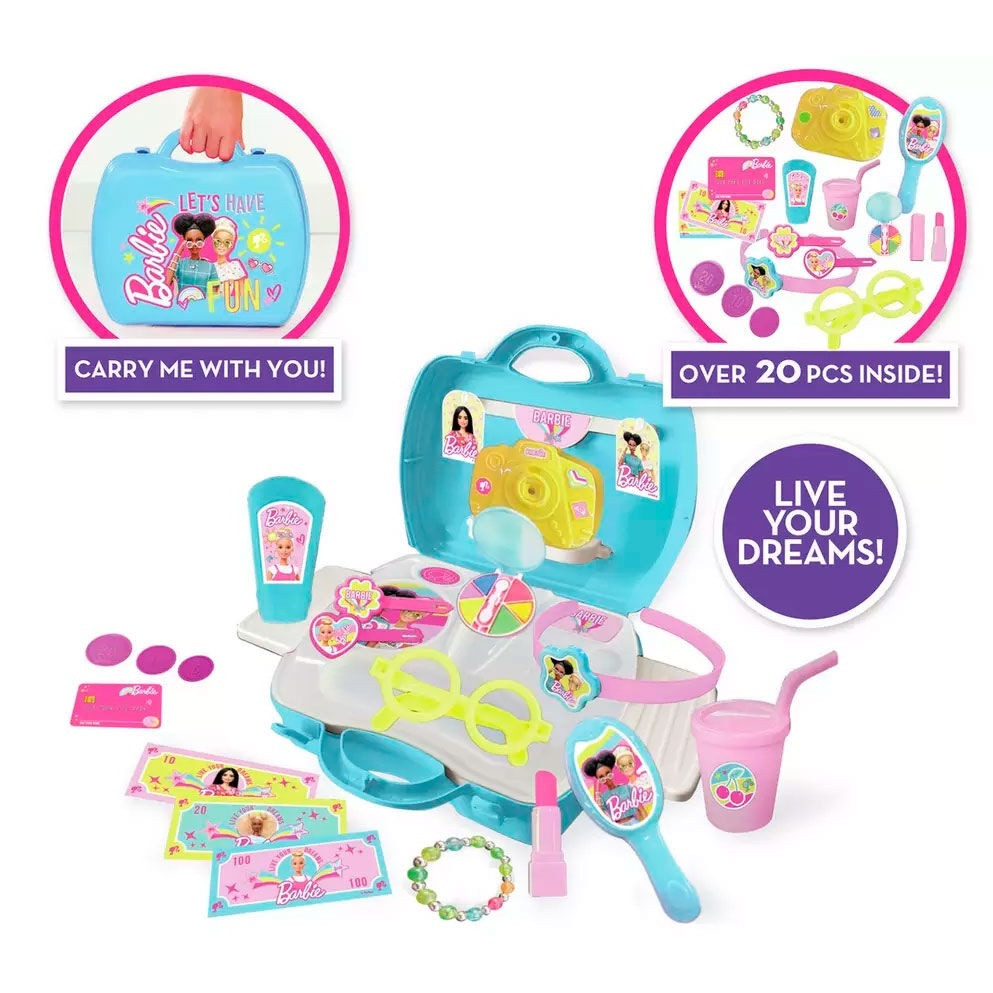 Barbie Accessory Case with Storage Compartments and Handle