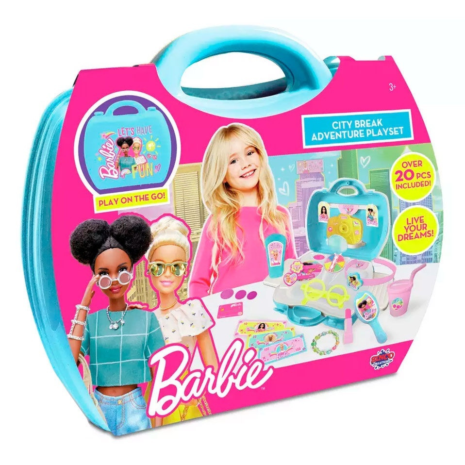 Barbie Accessory Case with Storage Compartments and Handle