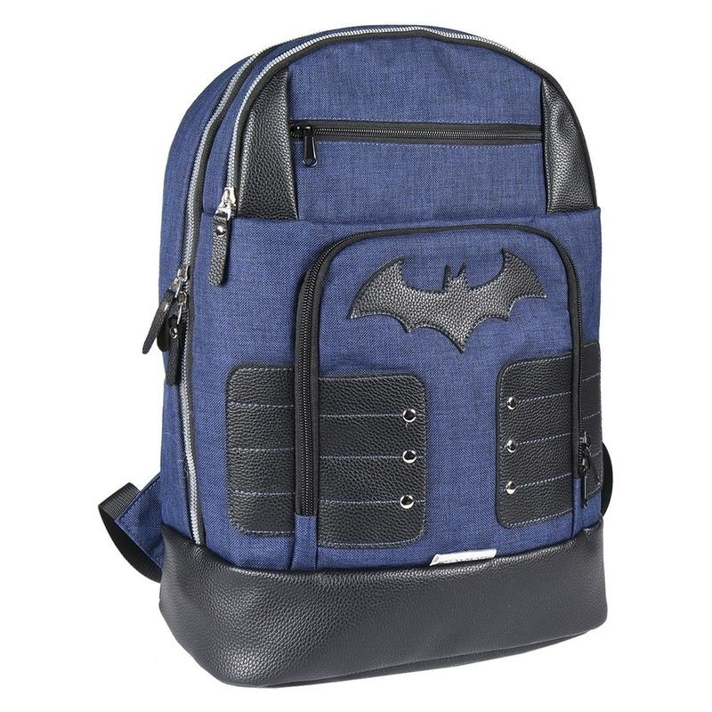 Mochila casual do Batman, 46 cm, resistente e com design elegante.