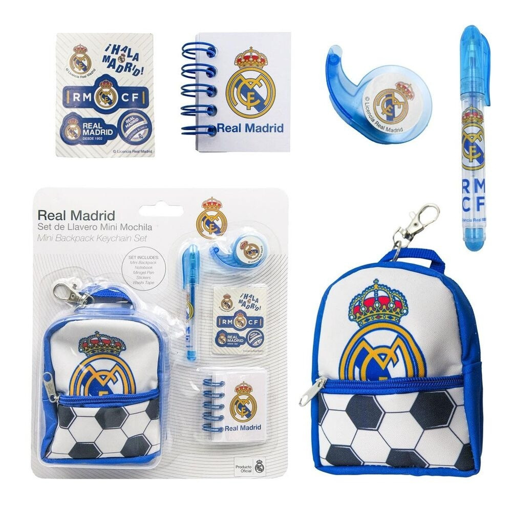 Mochila Mini Real Madrid com Material Escolar