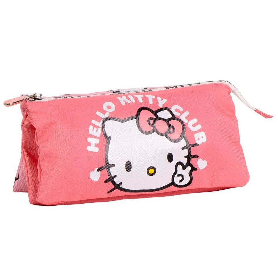 Astuccio Hello Kitty a tre scomparti per materiale scolastico